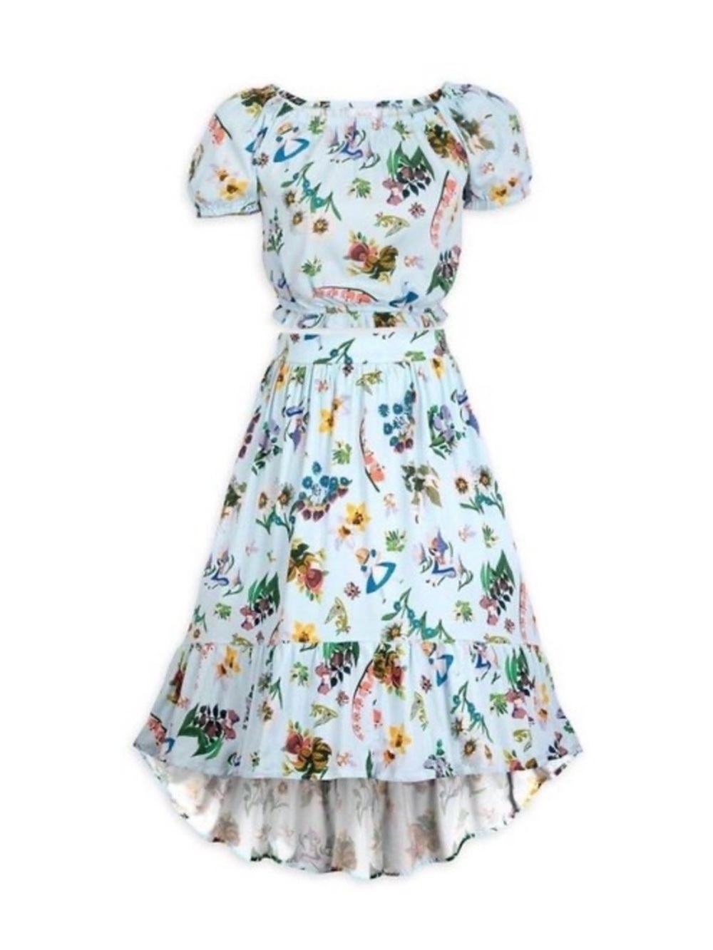 Disney Alice in Wonderland Mary Blair Her Universe Floral Top Skirt Set XXL 70th